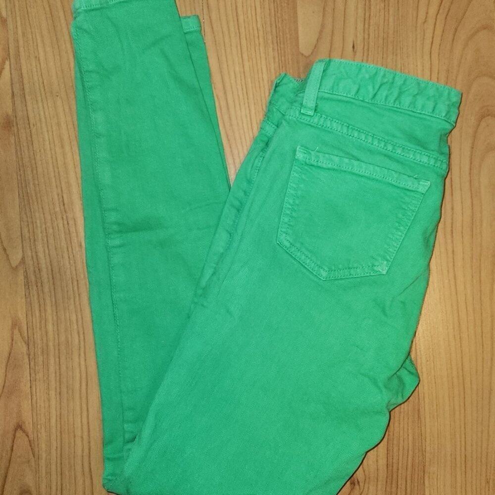 Kate Spade Bright Green Play Hooky Perry Street Denim Capris || Sz 27 GUC - Picture 5 of 15